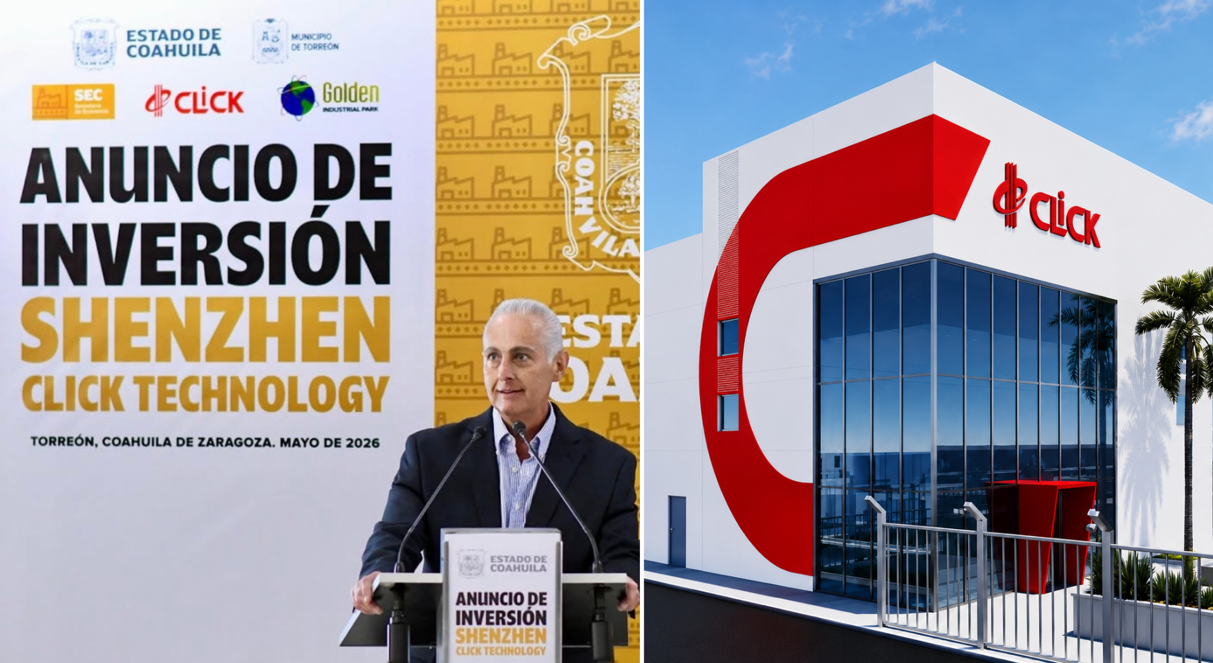 Anuncian nueva planta de Shenzhen Click Technology en Torreón